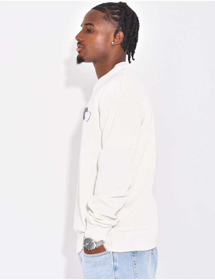 Herrenpullover mit Herzmuster