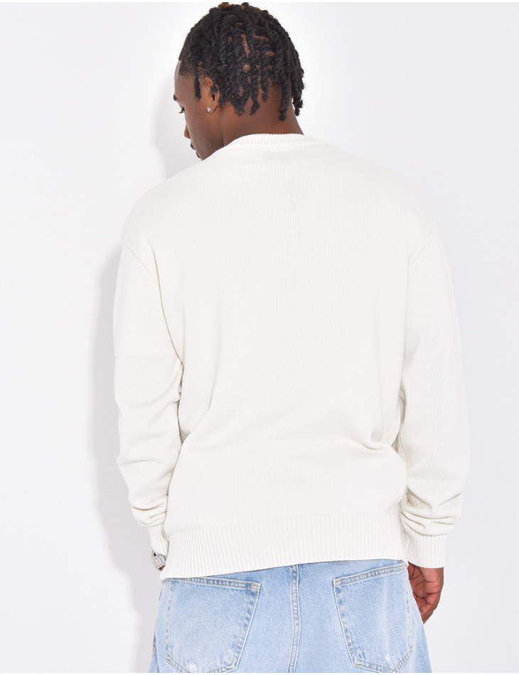 Herrenpullover mit Herzmuster