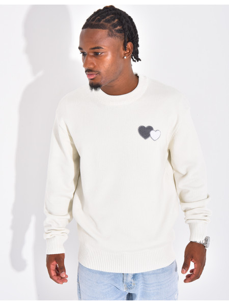 Herrenpullover mit Herzmuster