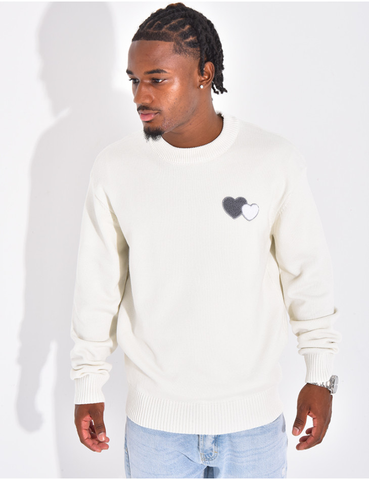 Herrenpullover mit Herzmuster