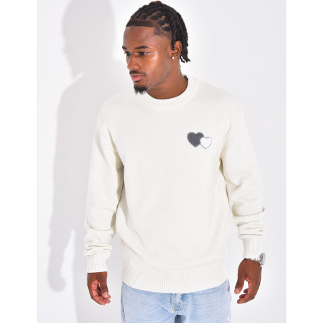 Herrenpullover mit Herzmuster