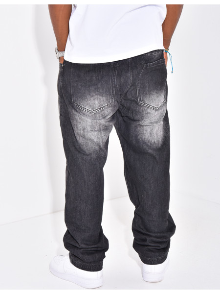 Jeans destroy avec tâches de peintures