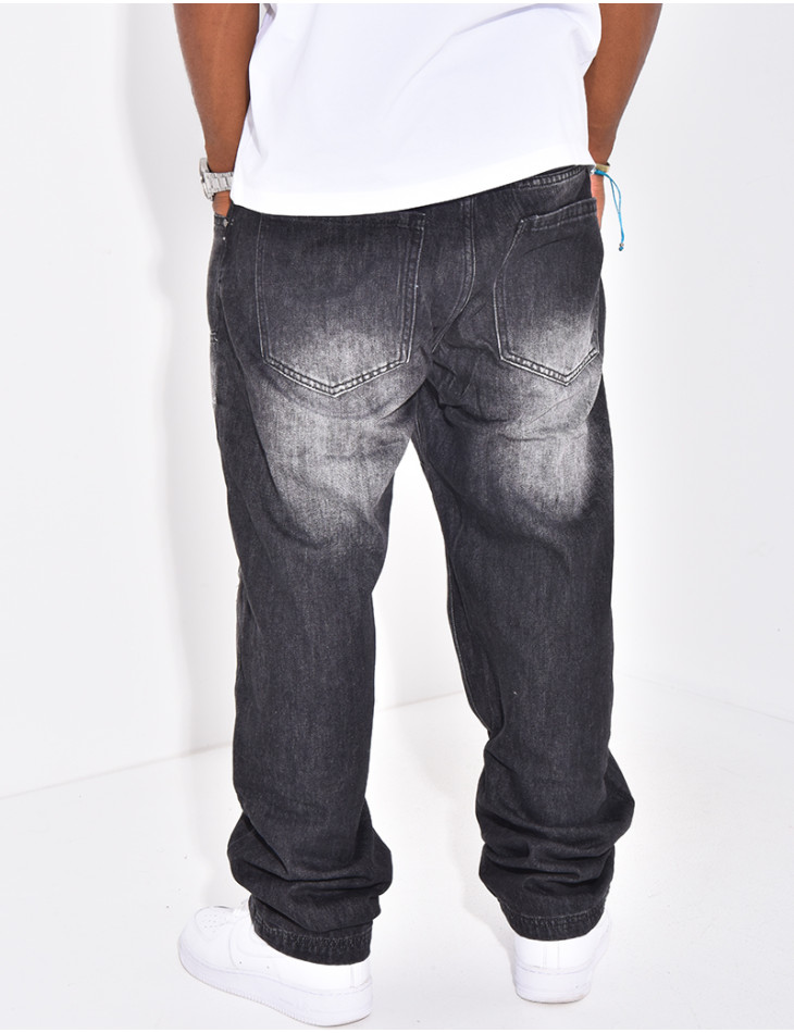 Jeans destroy avec tâches de peintures