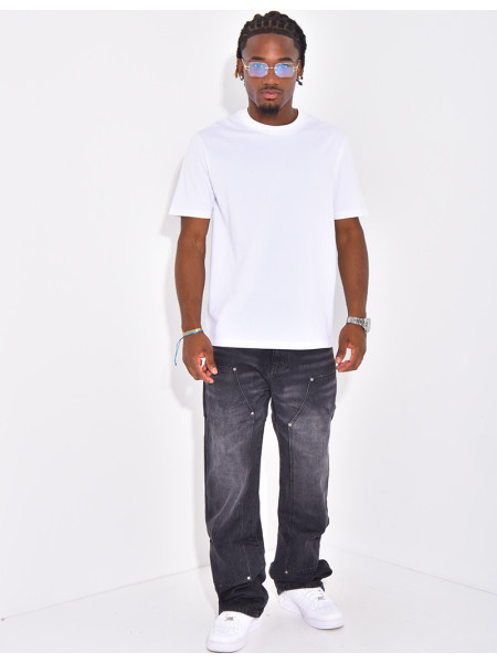 Jeans à empiecement contrastants