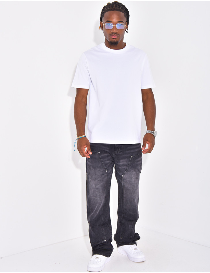 Jeans à empiecement contrastants