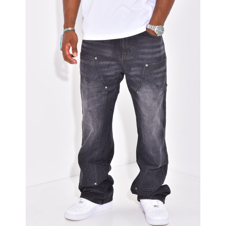 Jeans à empiecement contrastants