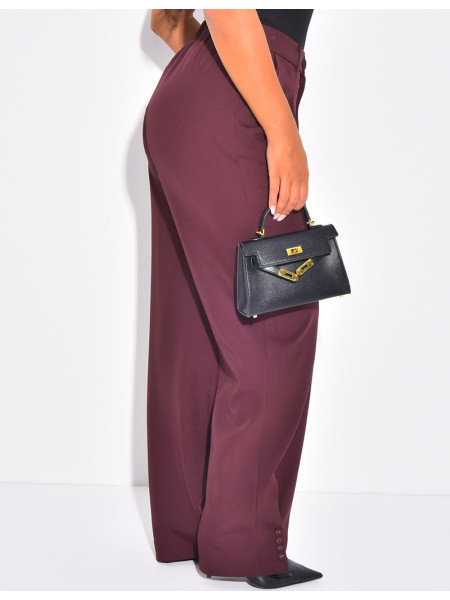 Buttoned ankle-length suit trousers