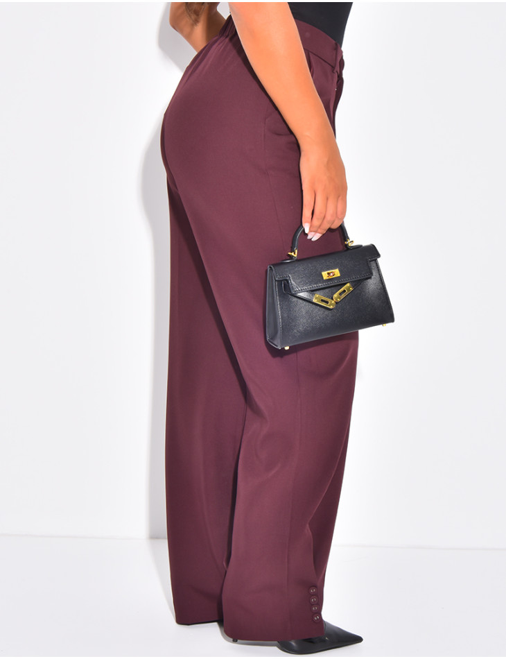 Buttoned ankle-length suit trousers