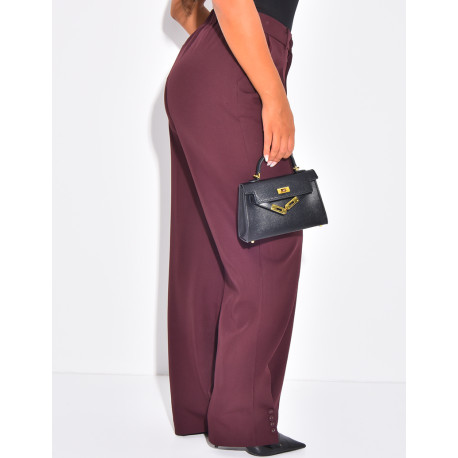 Buttoned ankle-length suit trousers
