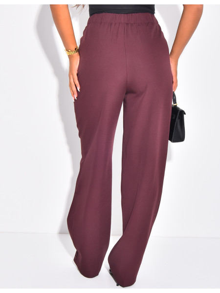 Buttoned ankle-length suit trousers