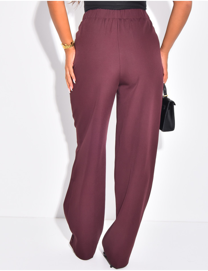 Buttoned ankle-length suit trousers