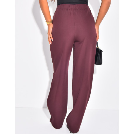 Buttoned ankle-length suit trousers