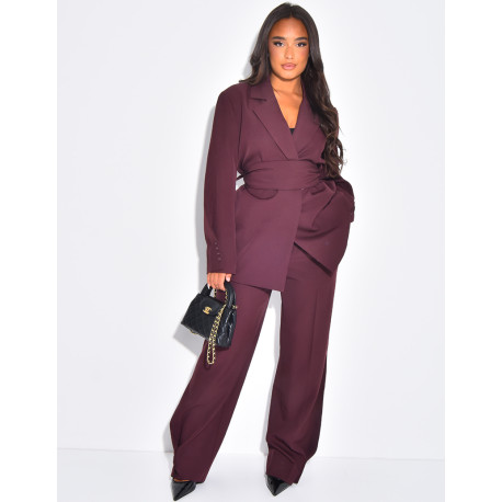 Buttoned ankle-length suit trousers