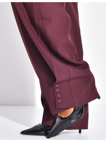 Buttoned ankle-length suit trousers