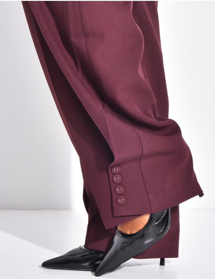 Buttoned ankle-length suit trousers