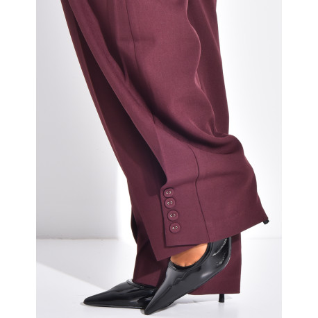 Buttoned ankle-length suit trousers