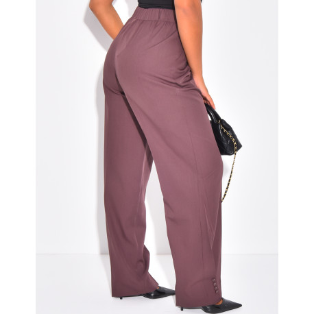 Pantalon de tailleur à boutons aux chevilles