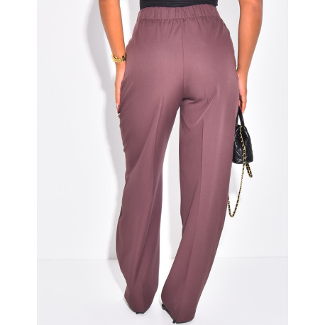 Pantalon de tailleur à boutons aux chevilles