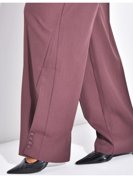 Pantalon de tailleur à boutons aux chevilles