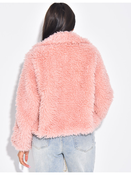 Short coat with fluffy fur