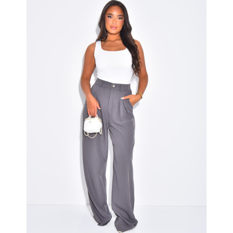Pantalon de tailleur coupe droite