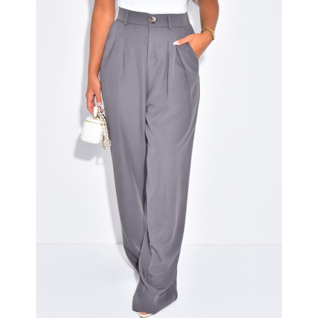 Pantalon de tailleur coupe droite
