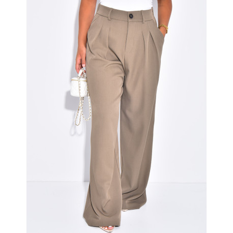 Straight-cut suit trousers