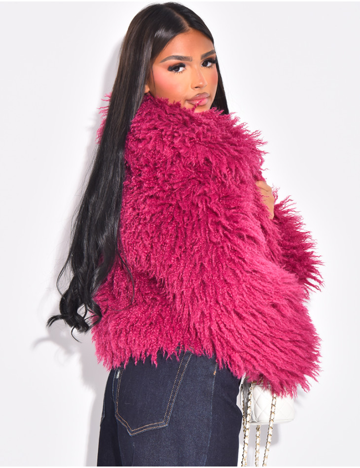 Short coat with fluffy fur