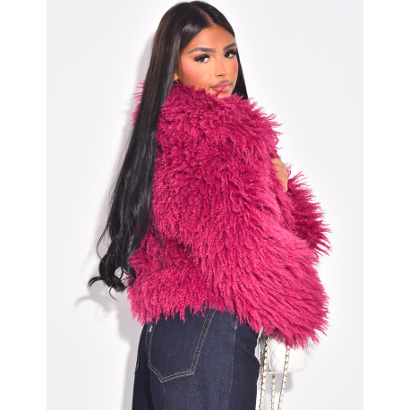 Short coat with fluffy fur