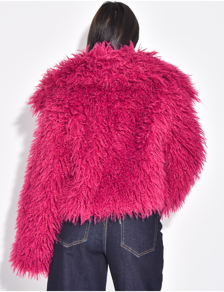 Short coat with fluffy fur