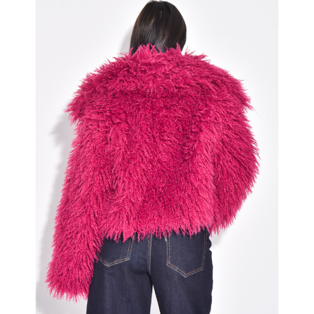 Short coat with fluffy fur