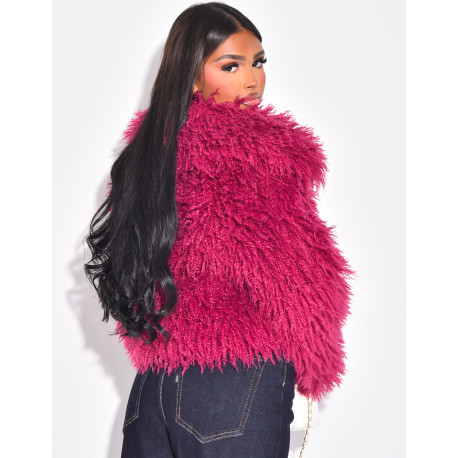 Short coat with fluffy fur