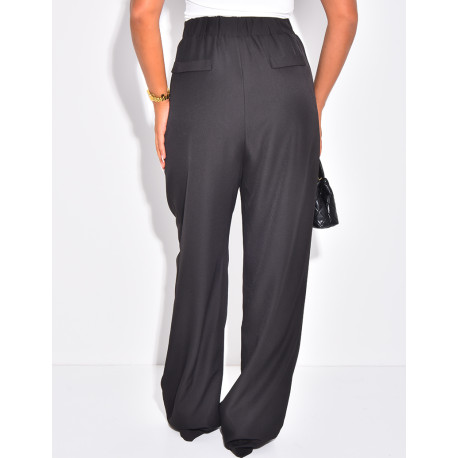 Pantalon de tailleur à pinces coupe large
