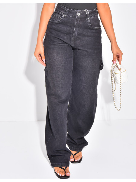 Mid-rise balloon jeans