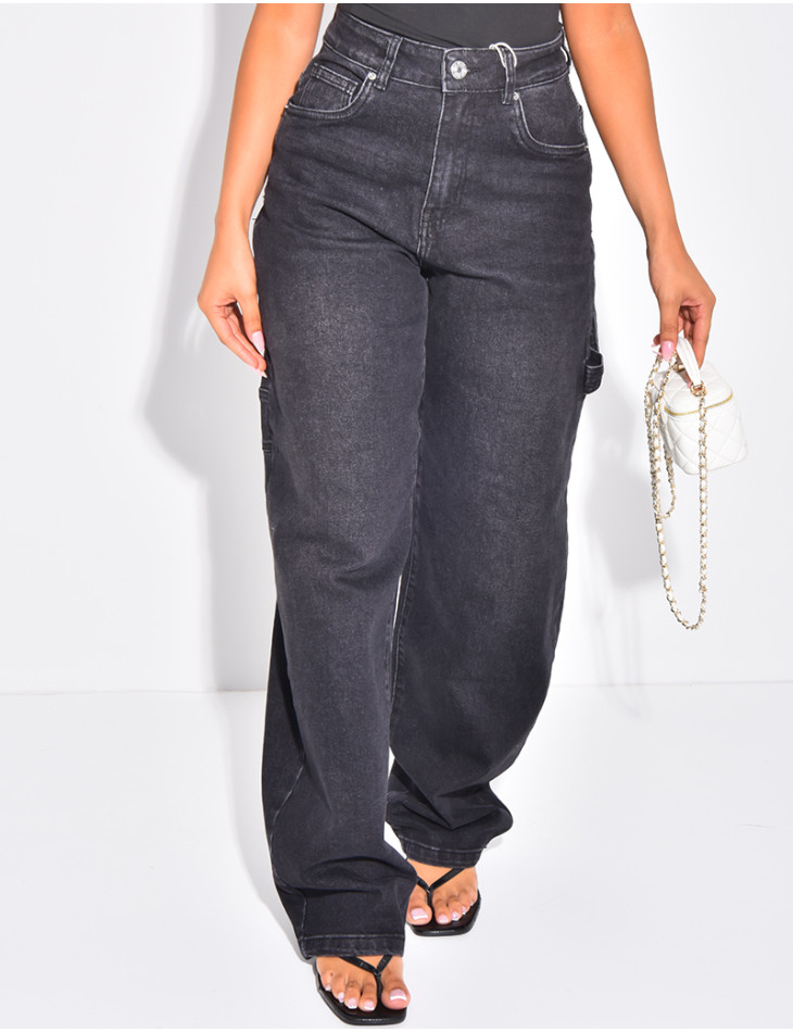 Mid-rise balloon jeans