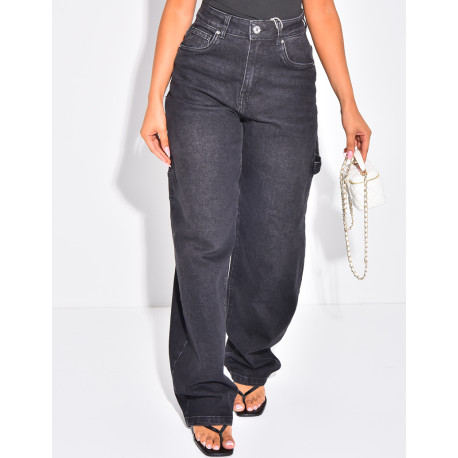 Mid-rise balloon jeans