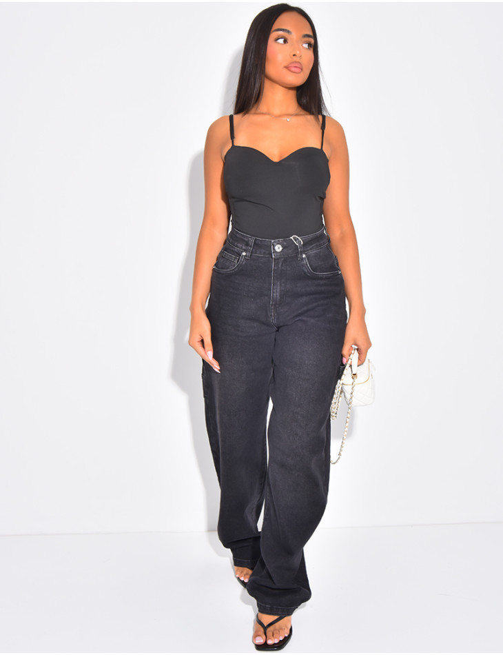 Mid-rise balloon jeans