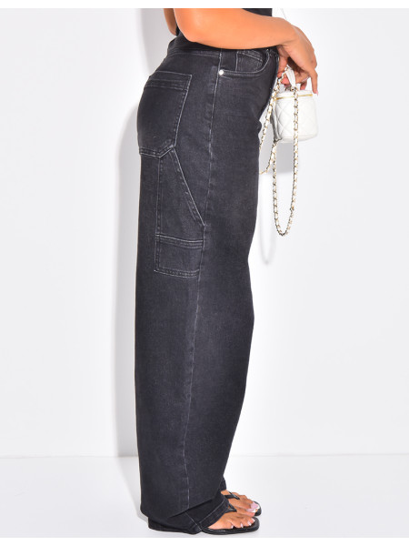 Mid-rise balloon jeans