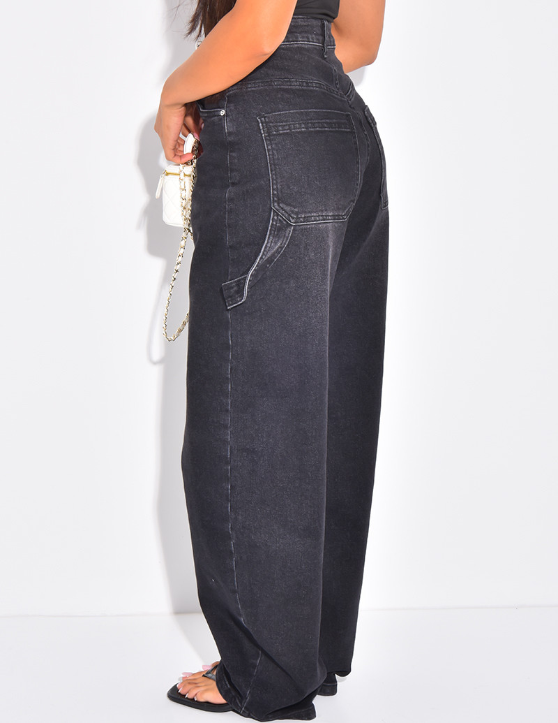 Jeans coupe ballon à taille...