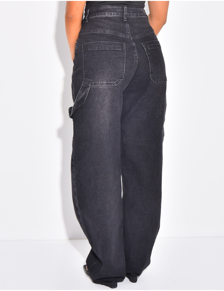 Mid-rise balloon jeans