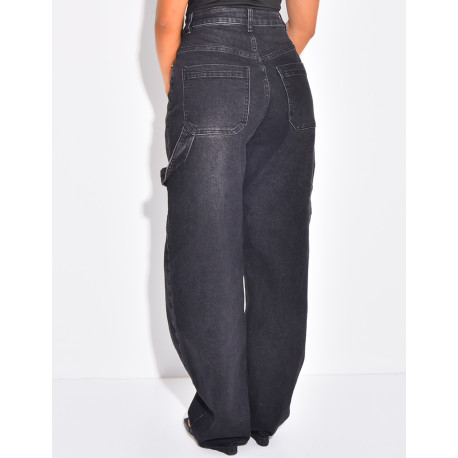 Mid-rise balloon jeans