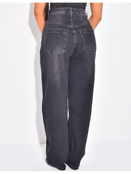 Mid-rise balloon jeans