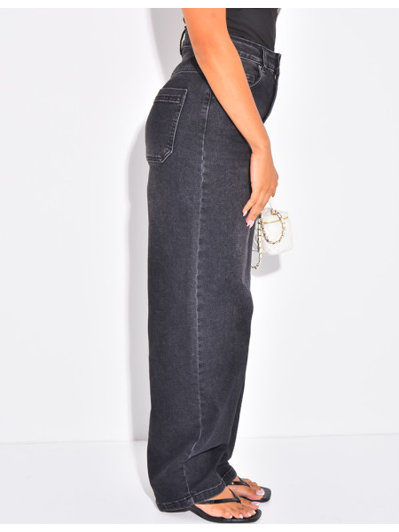 Mid-rise balloon jeans