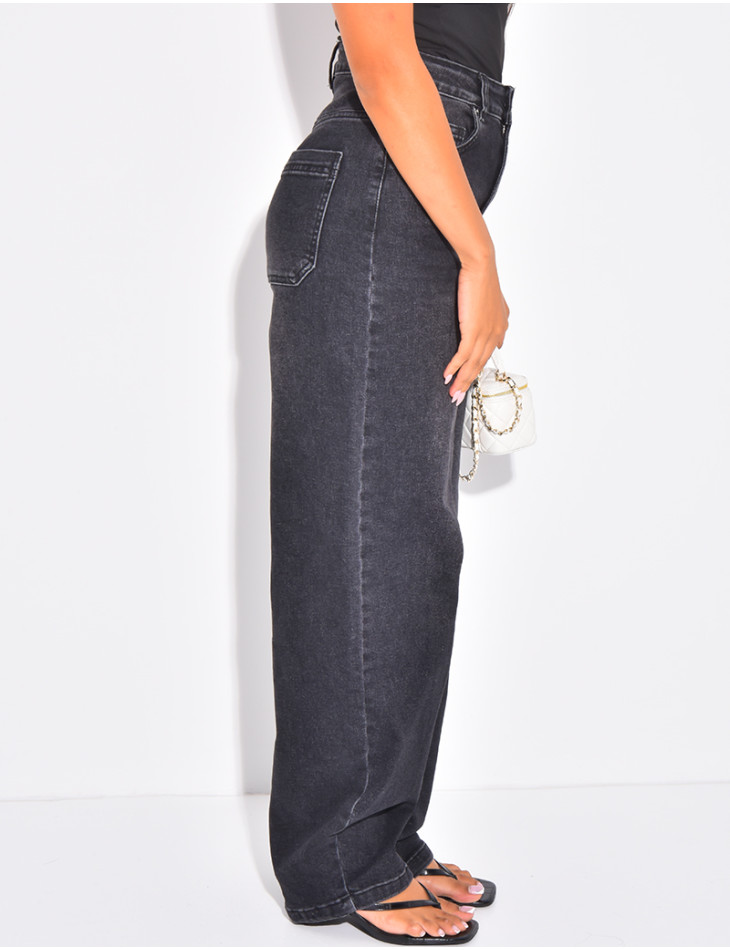 Mid-rise balloon jeans