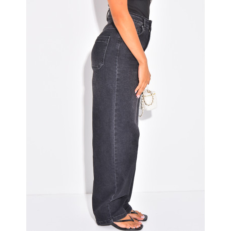 Mid-rise balloon jeans