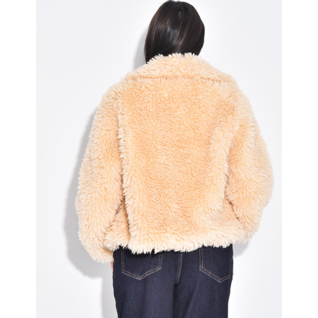 Short coat with fluffy fur