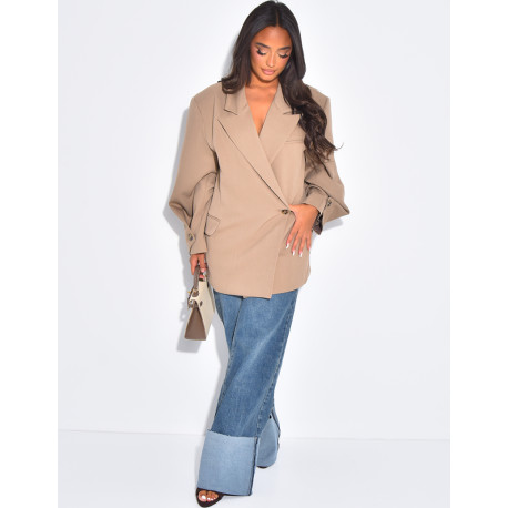 Oversized unstructured blazer with buttons