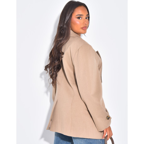 Oversized unstructured blazer with buttons