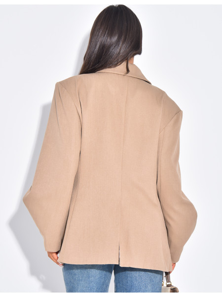 Oversized unstructured blazer with buttons