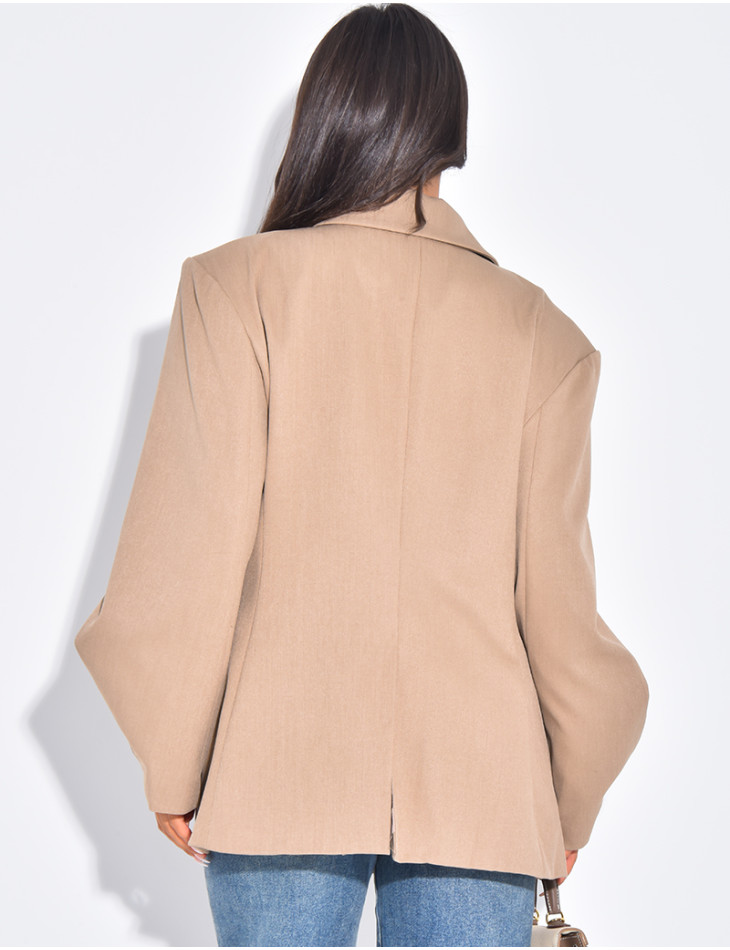 Oversized unstructured blazer with buttons